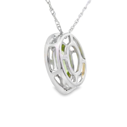 .52ct Peridot Diamond Fashion Pendants 10KT White Gold Bids.com