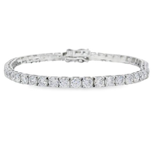 Lab Grown Diamond Tennis Bracelet Sterling Silver Bids.com