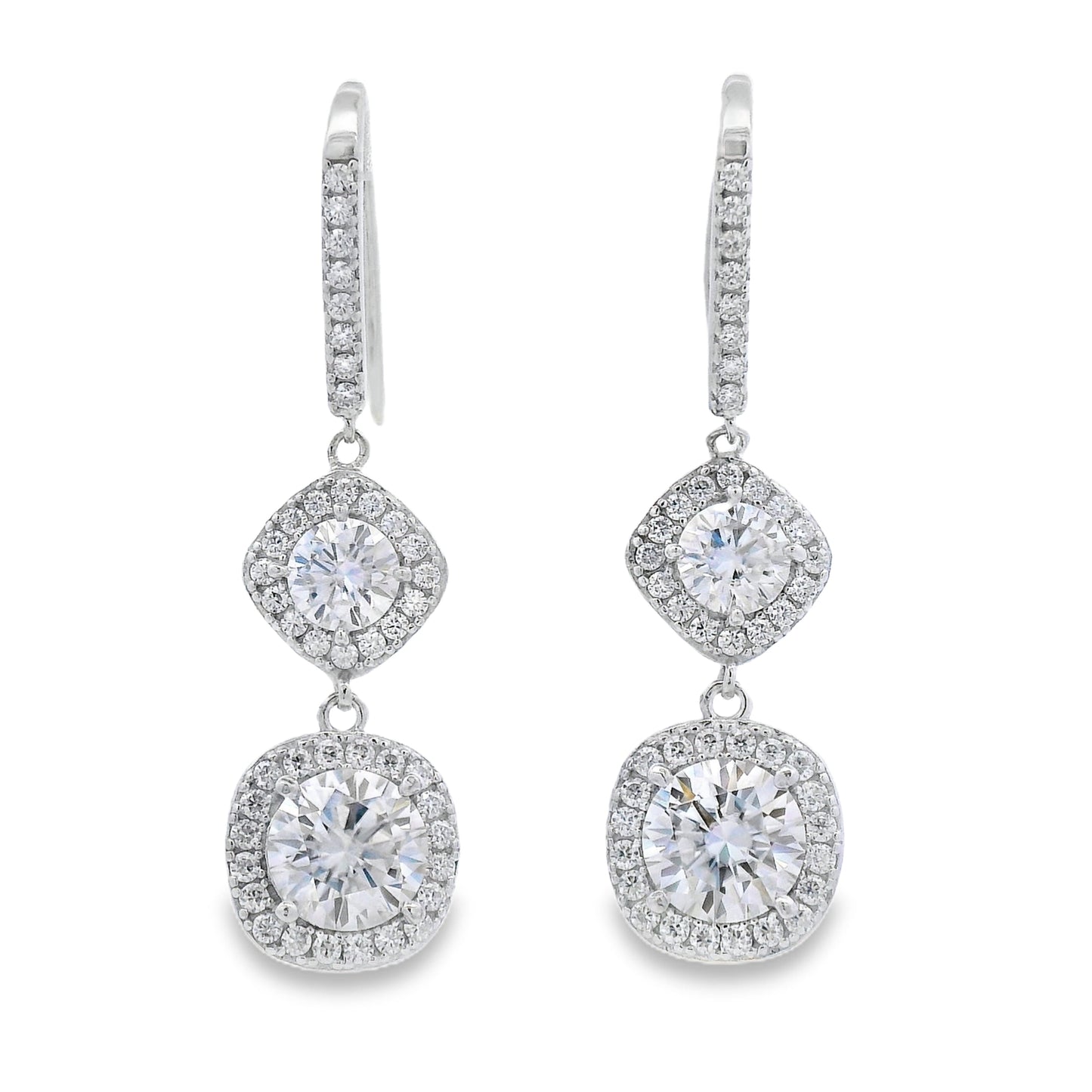 8.51ct Moissanite Dangle Earrings Sterling Silver Bids.com
