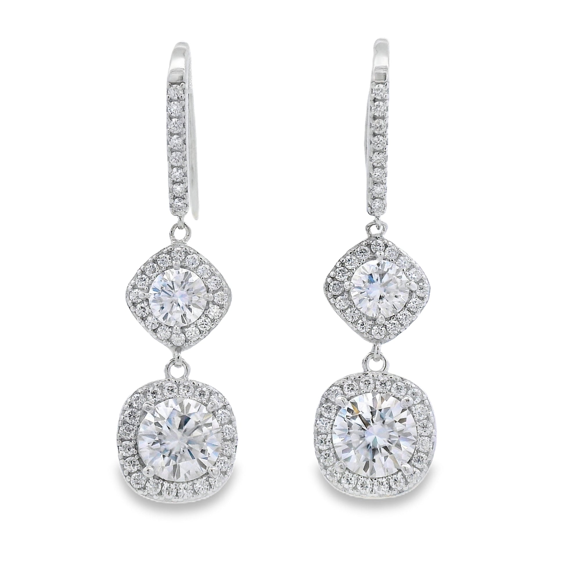 8.51ct Moissanite Dangle Earrings Sterling Silver Bids.com