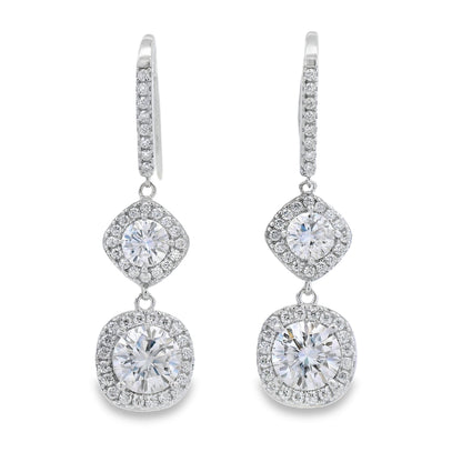 8.51ct Moissanite Dangle Earrings Sterling Silver Bids.com