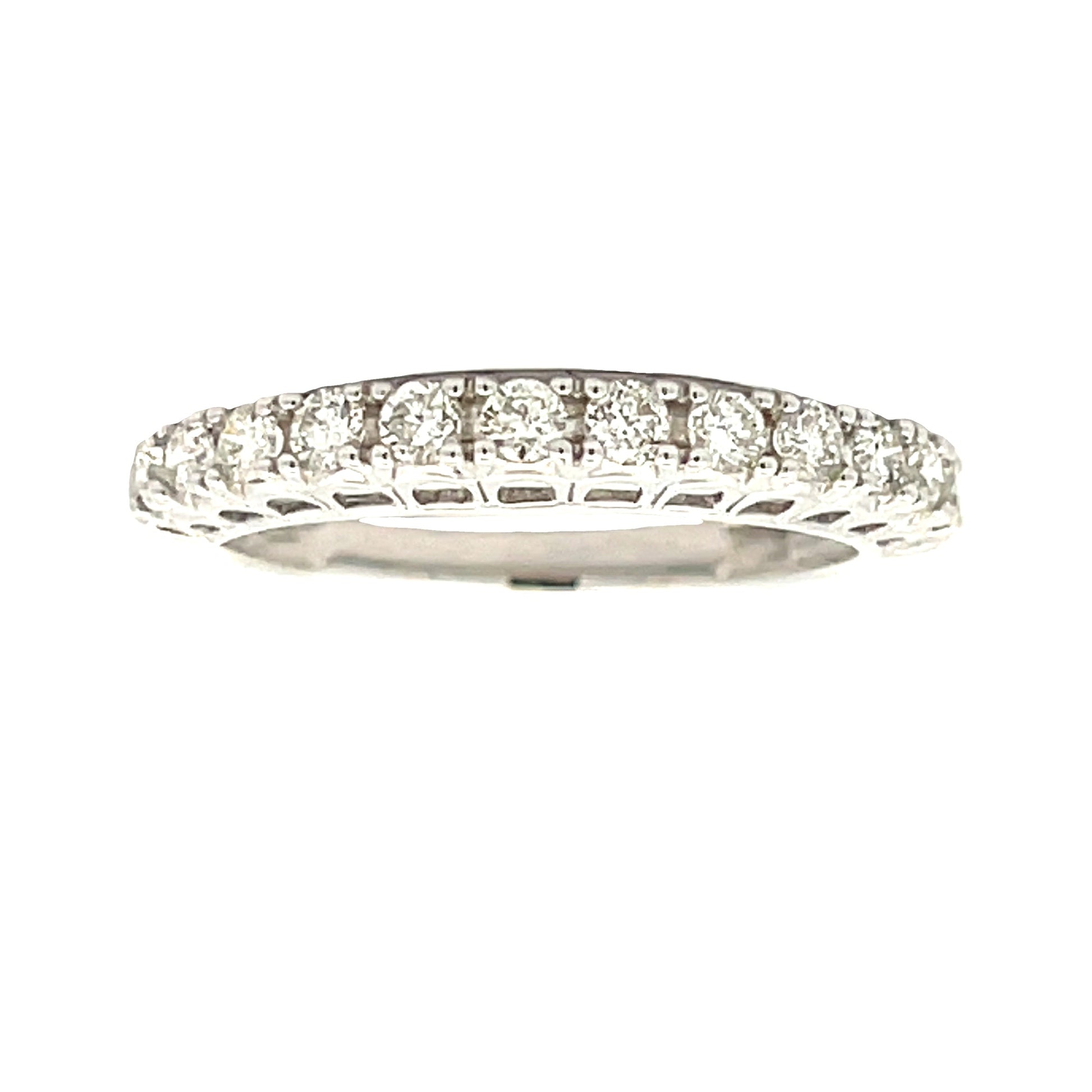Genuine .50ct Diamond Wedding Band Ring 14KT White Gold Bids.com