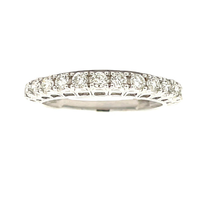 Genuine .50ct Diamond Wedding Band Ring 14KT White Gold Bids.com