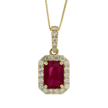 1.25ct Ruby Diamond Fashion Pendants 14KT Yellow Gold Bids.com