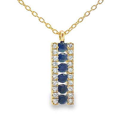 Sapphire Diamond Fashion Pendants 14KT Yellow Gold Bids.com