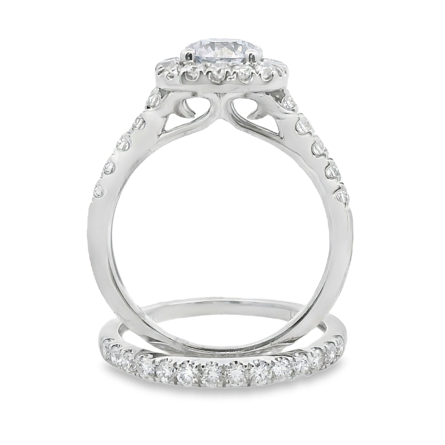 Lab Grown Diamond Engagement Ring Set 10KT White Gold Bids.com