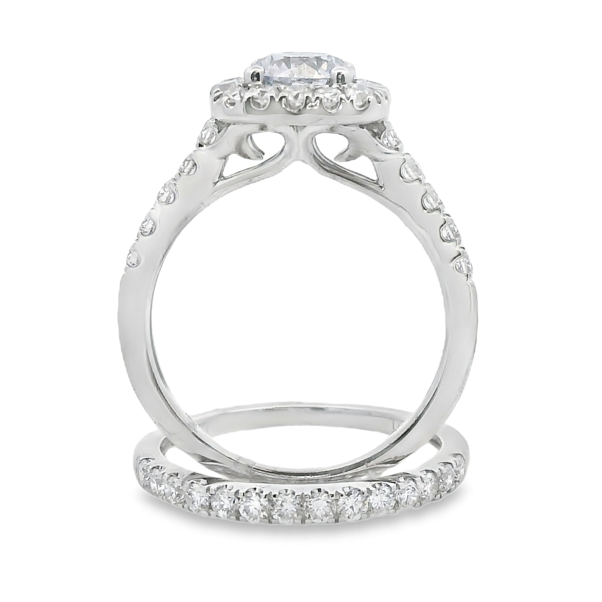 Lab Grown Diamond Engagement Ring Set 10KT White Gold Bids.com