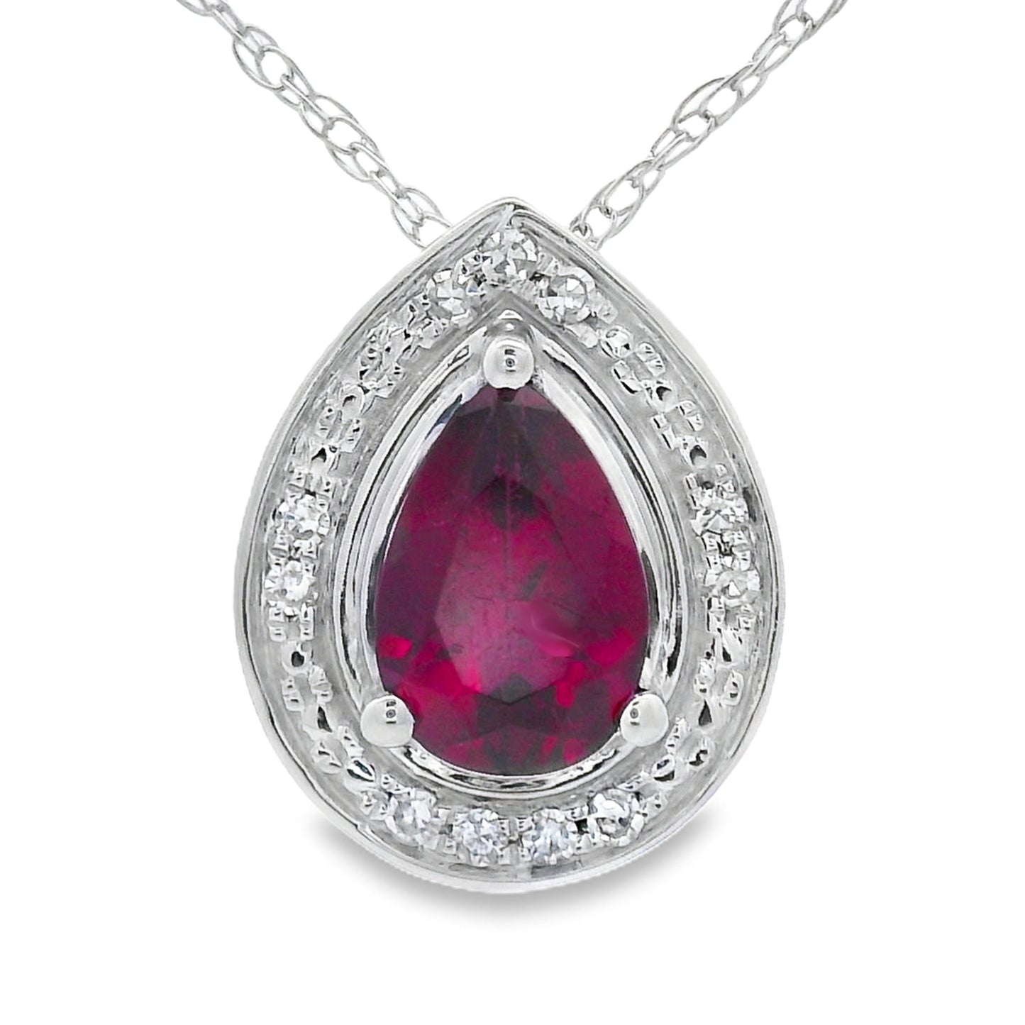 .52ct Garnet Diamond Fashion Pendants 10KT White Gold Bids.com