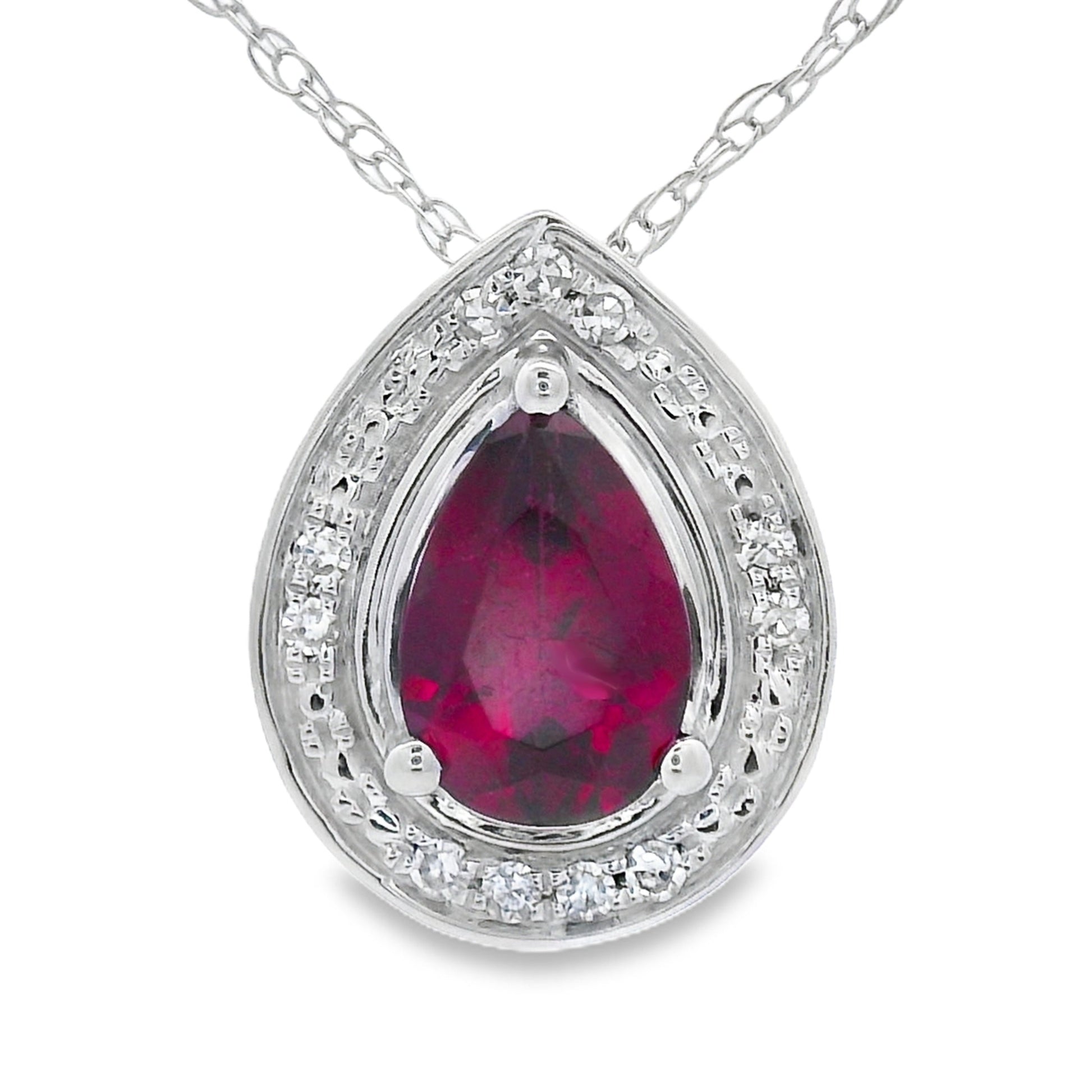 .52ct Garnet Diamond Fashion Pendants 10KT White Gold Bids.com