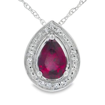 .52ct Garnet Diamond Fashion Pendants 10KT White Gold Bids.com