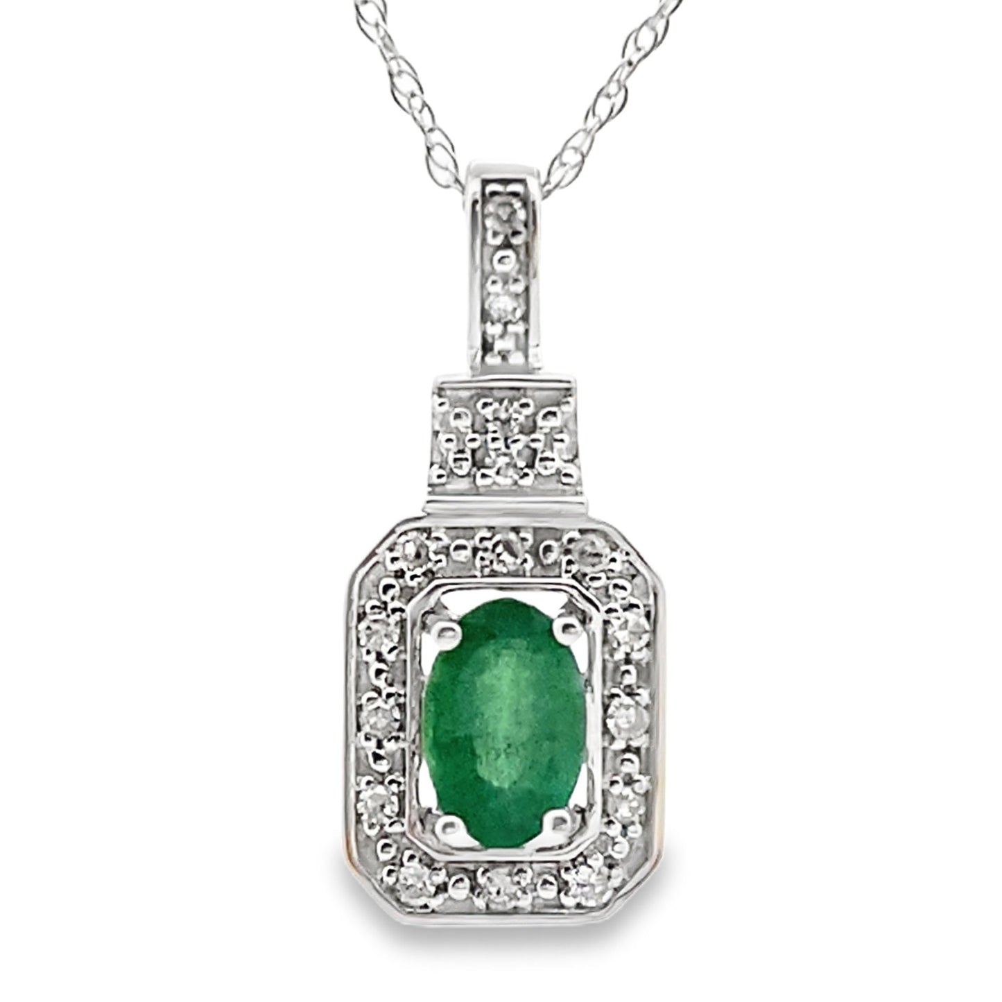 .57ct Emerald Diamond Fashion Pendants 10KT White Gold Bids.com