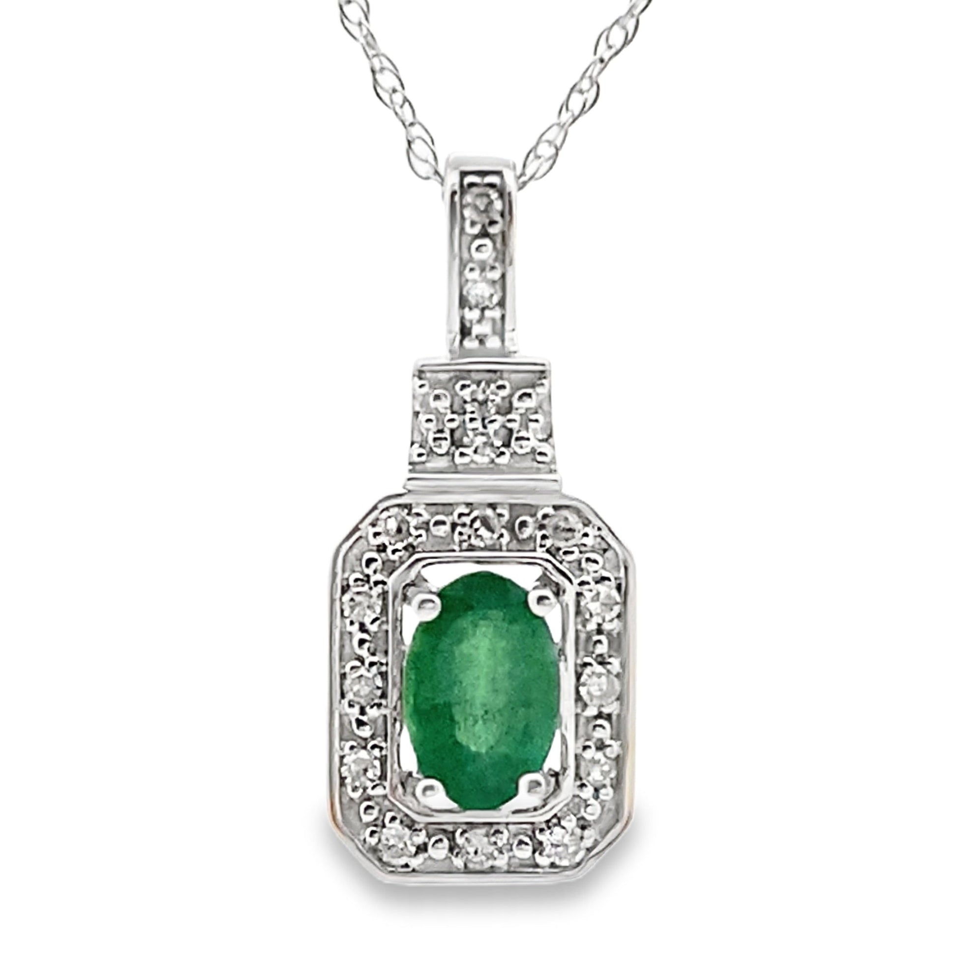 .57ct Emerald Diamond Fashion Pendants 10KT White Gold Bids.com