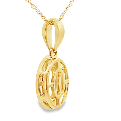 Rose Quartz Diamond Fashion Pendants 10KT Yellow Gold Bids.com