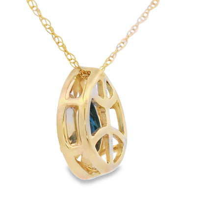 Sapphire Diamond Fashion Pendants 10KT Yellow Gold Bids.com