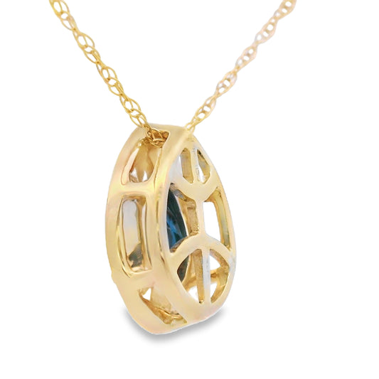 Sapphire Diamond Fashion Pendants 10KT Yellow Gold Bids.com