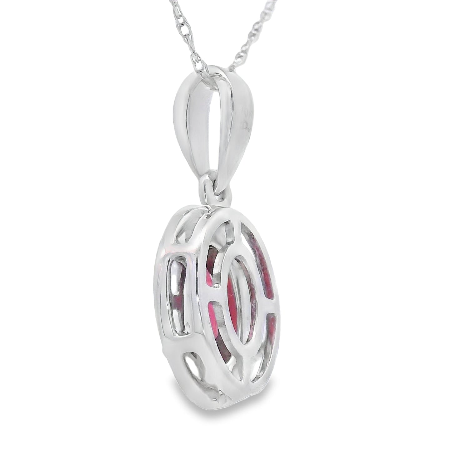 .58ct Garnet Diamond Fashion Pendants 10KT White Gold Bids.com