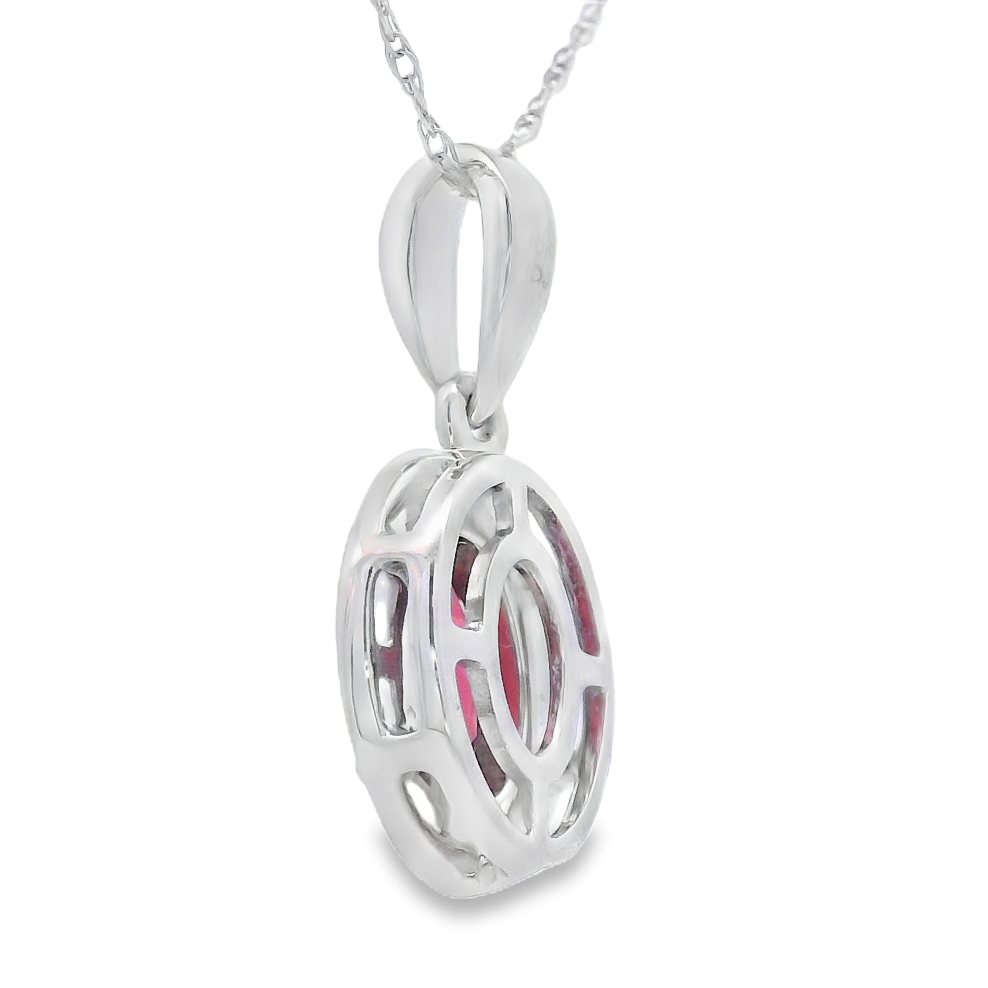 .58ct Garnet Diamond Fashion Pendants 10KT White Gold Bids.com