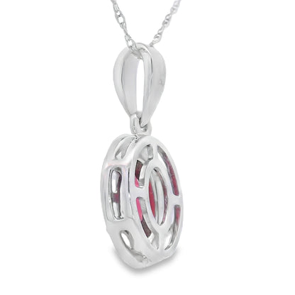 .58ct Garnet Diamond Fashion Pendants 10KT White Gold Bids.com