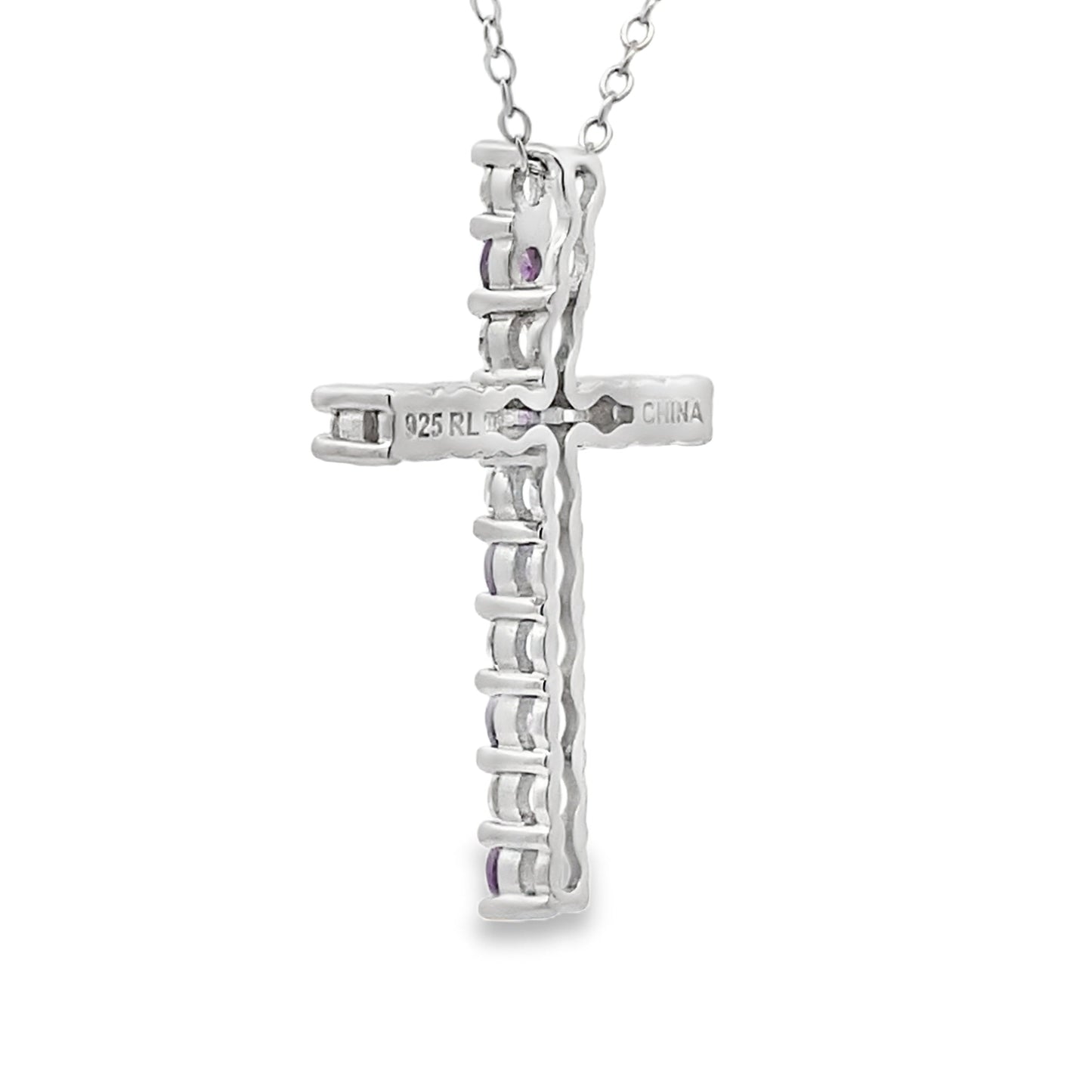 .50ct Amethyst Cross Religious Pendant Sterling Silver Bids.com