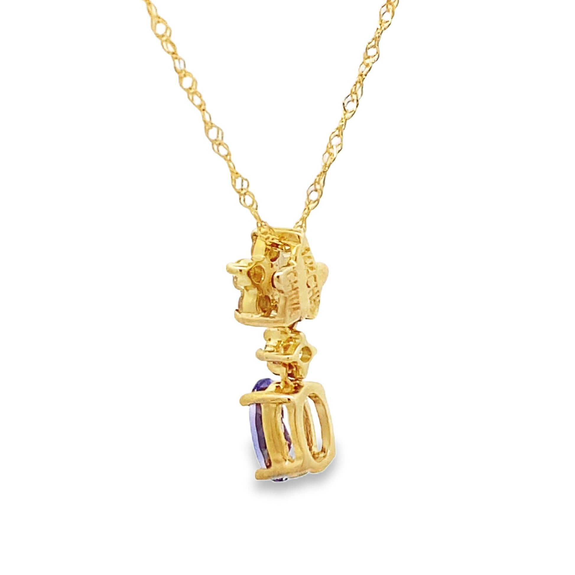 Tanzanite Diamond Fashion Pendants 14KT Yellow Gold Bids.com