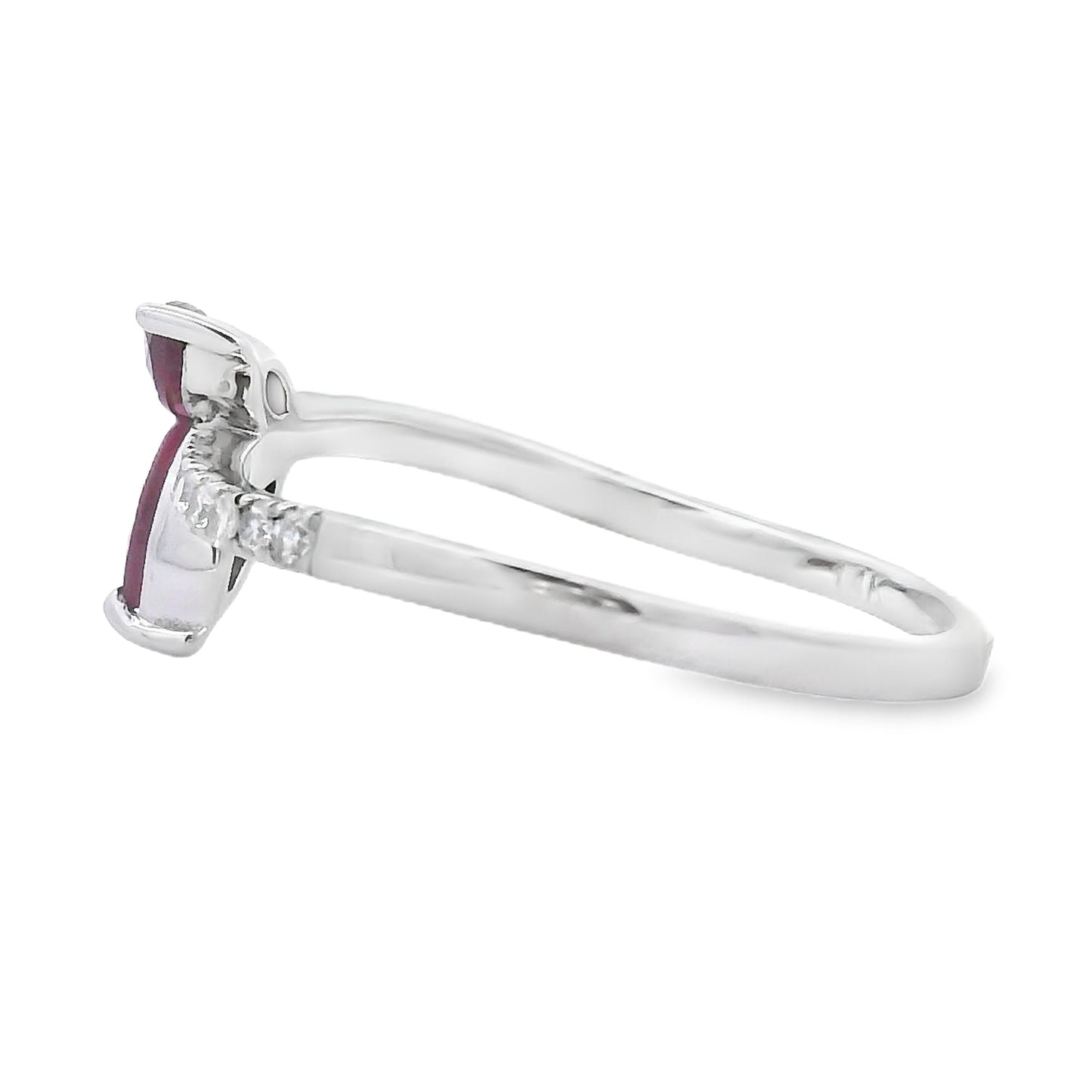 Natural .35ct Ruby Diamond Ring 14KT White Gold Bids.com