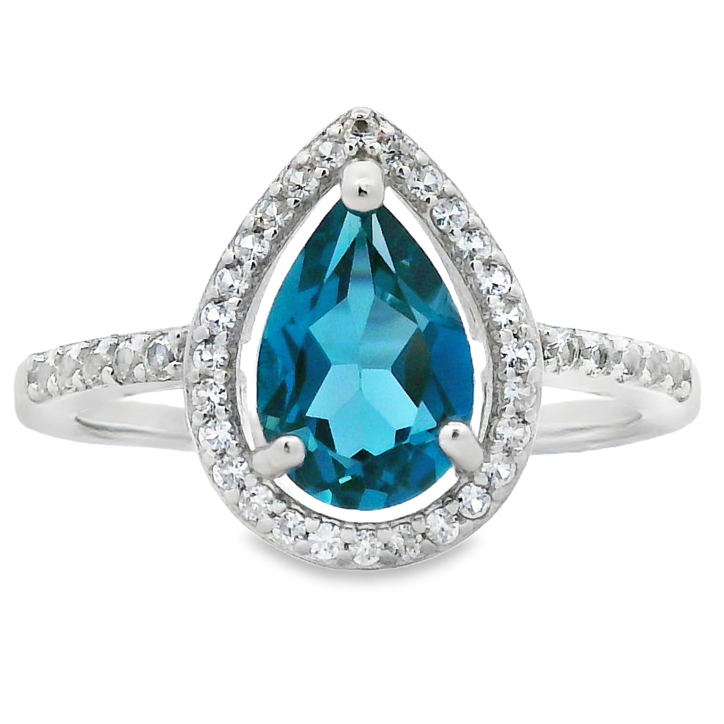 London Blue Topaz Created Sapphire Ring Sterling Silver Bids.com
