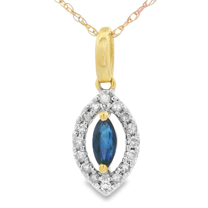 Sapphire Diamond Fashion Pendants 10KT Yellow Gold Bids.com