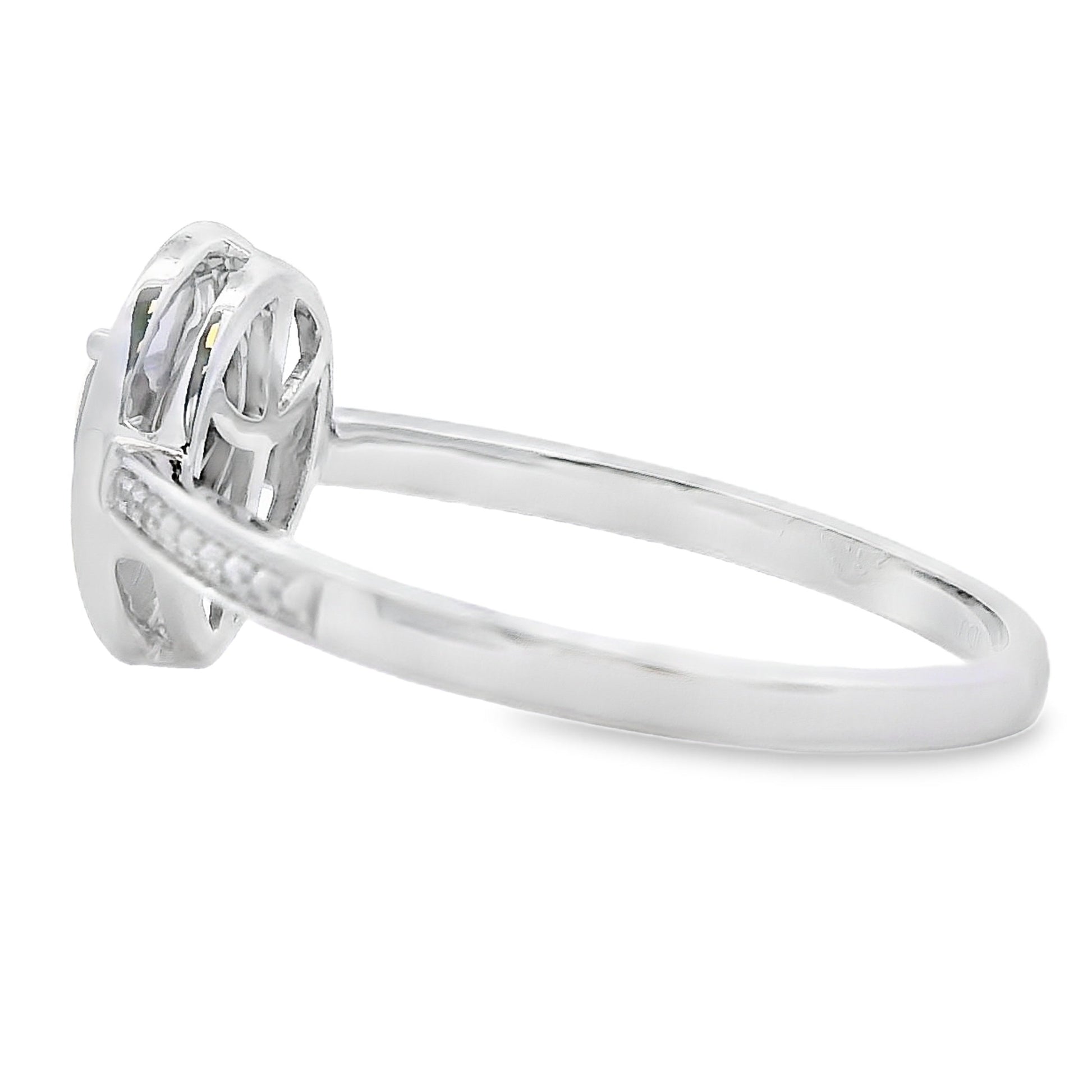 Natural .46ct Quartz Diamond Ring 10KT White Gold Bids.com
