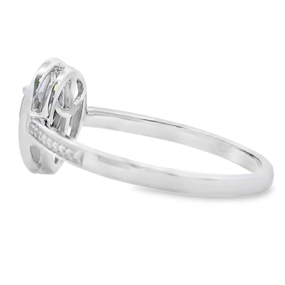 Natural .46ct Quartz Diamond Ring 10KT White Gold Bids.com