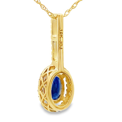 Sapphire Diamond Fashion Pendants 10KT Yellow Gold Bids.com