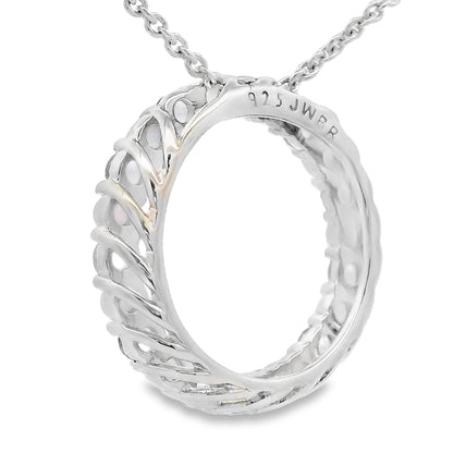 Created Opal Circle of Love Pendant Sterling Silver Bids.com