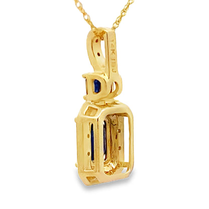 Sapphire Diamond Fashion Pendants 14KT Yellow Gold Bids.com