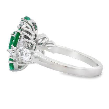Natural 2.98ct Emerald Zircon Ring Sterling Silver Bids.com