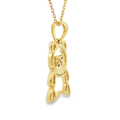 Genuine .03ct Diamond Animal Pendant 10KT Yellow Gold Bids.com