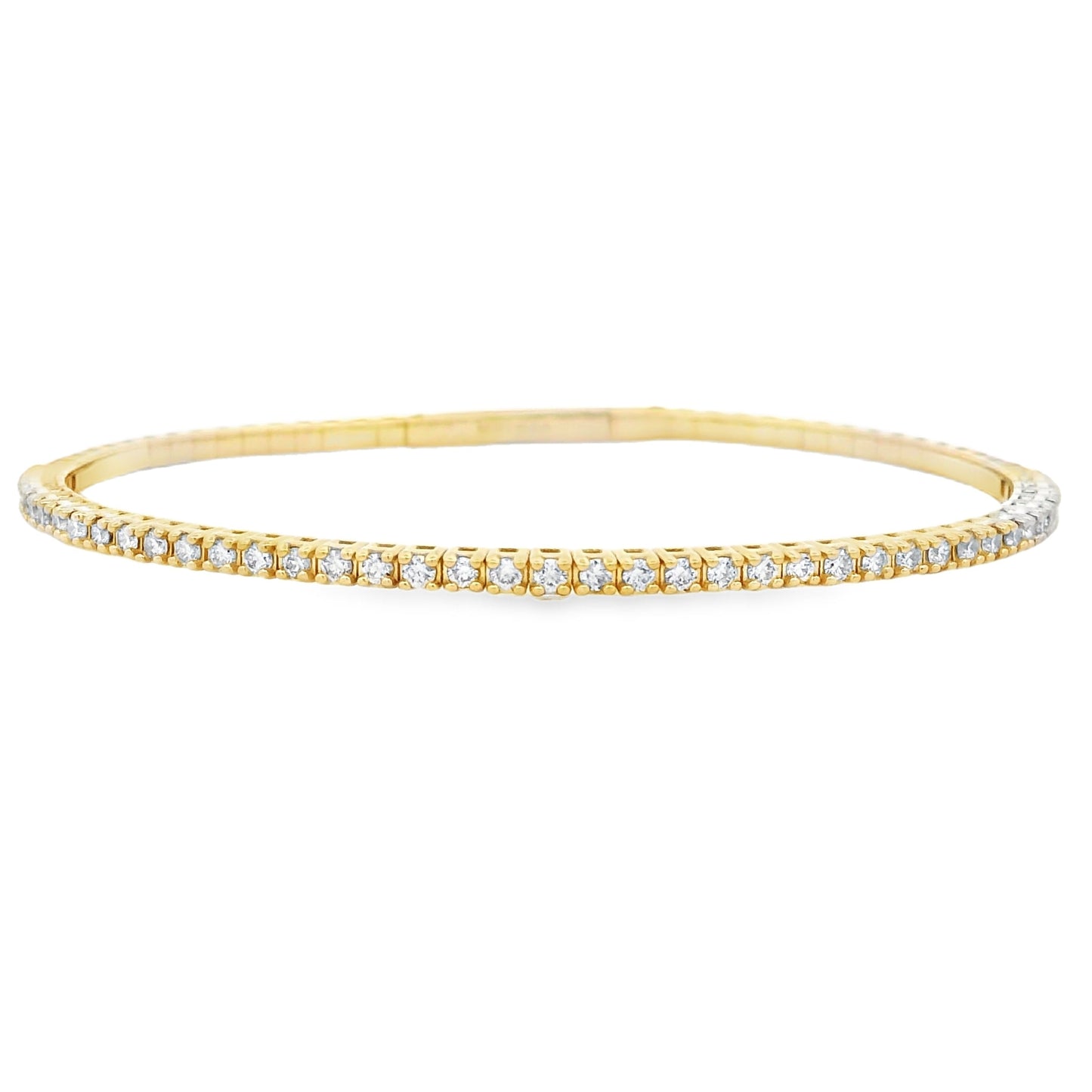 Genuine 1.00ct Diamond Bangle Bracelet 14KT Yellow Gold Bids.com