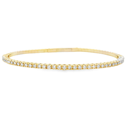 Genuine 1.00ct Diamond Bangle Bracelet 14KT Yellow Gold Bids.com