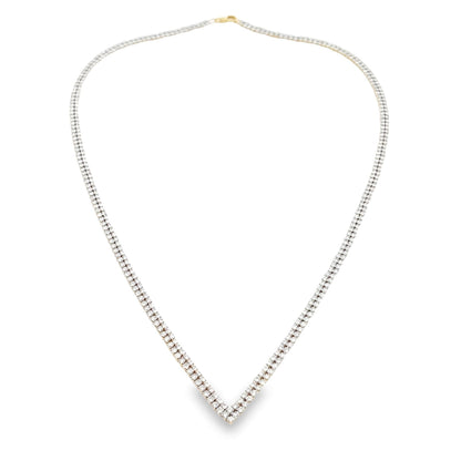 Genuine 7.00ct Diamond Tennis Necklace 14KT Yellow Gold Bids.com