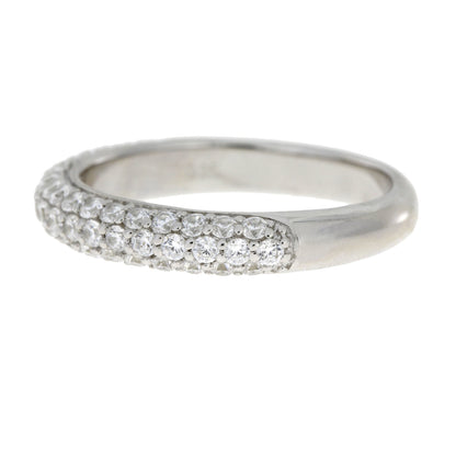 Cubic Zirconium Wedding Band Ring Sterling Silver Bids.com