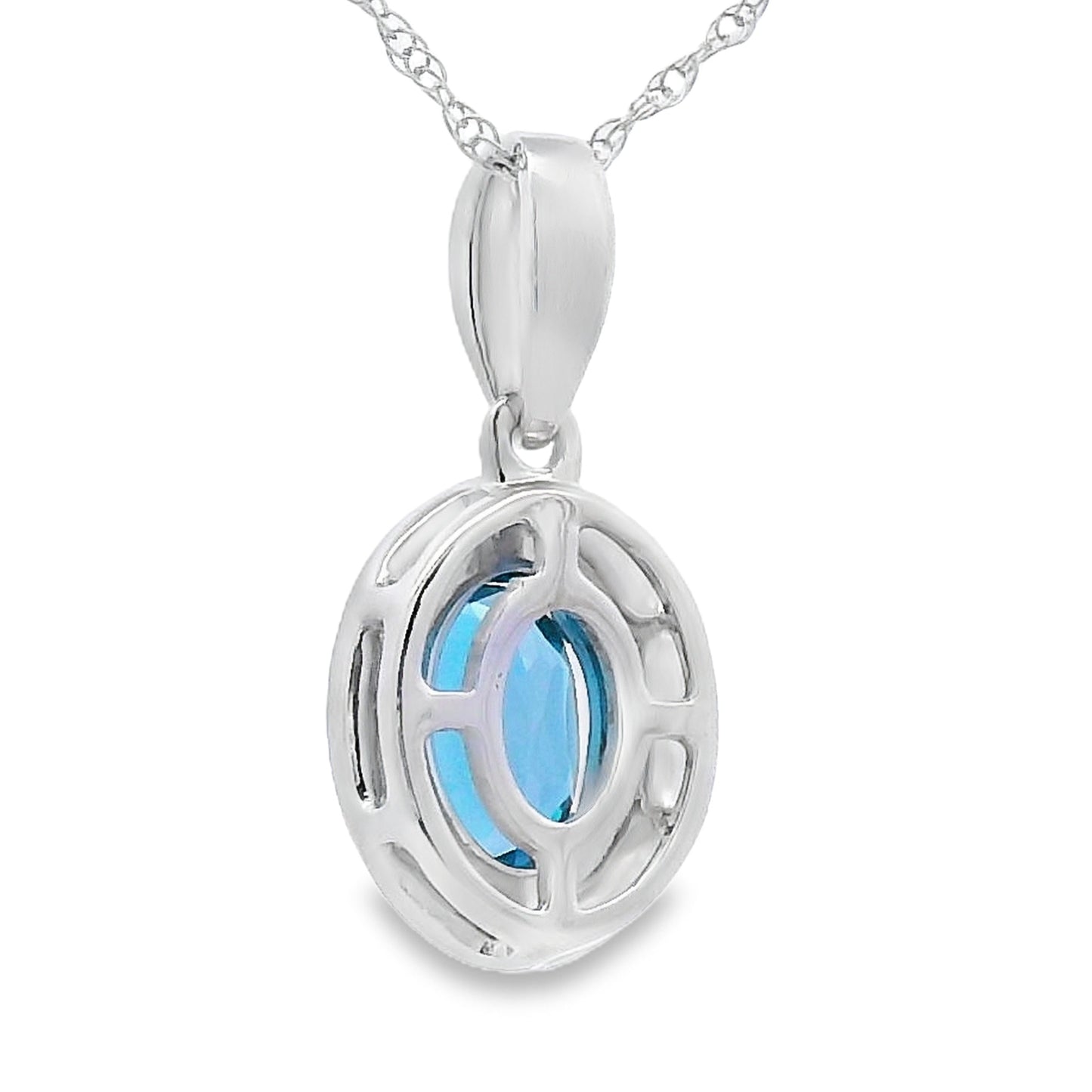 London Blue Topaz Fashion Pendants 10KT White Gold Bids.com