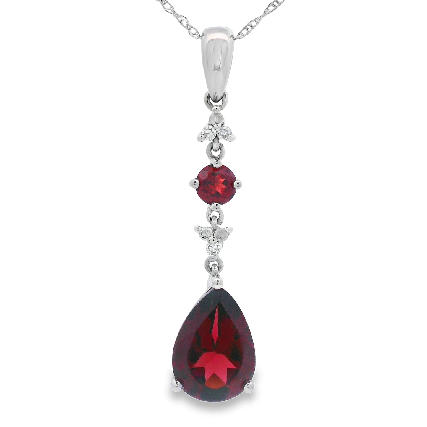 2.25ct Garnet Diamond Fashion Pendants 14KT White Gold Bids.com