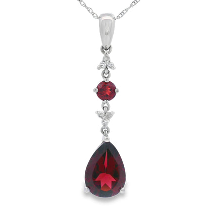 2.25ct Garnet Diamond Fashion Pendants 14KT White Gold Bids.com