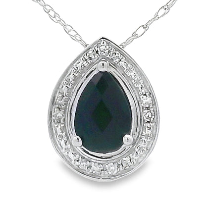 .03ct Onyx Diamond Fashion Pendants 10KT White Gold Bids.com