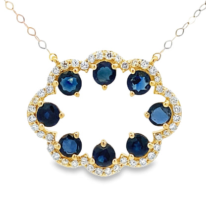 Sapphire Diamond Fashion Pendants 14KT Yellow Gold Bids.com
