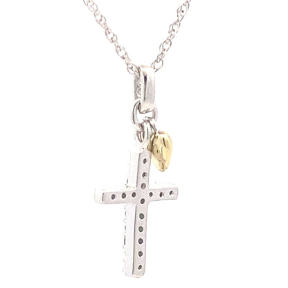 .15ct Diamond Cross Religious Pendant Sterling Silver Bids.com