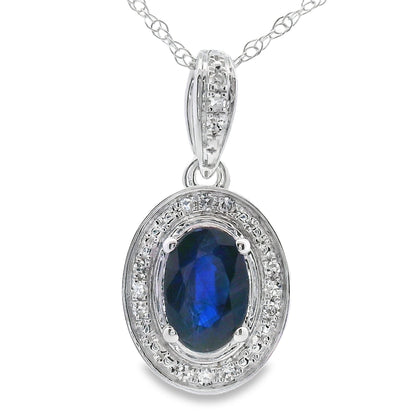 .65ct Sapphire Diamond Fashion Pendants 10KT White Gold Bids.com