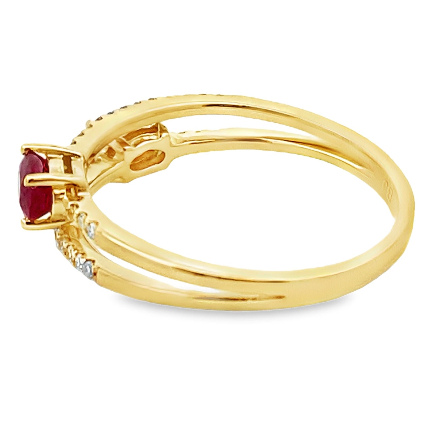 Natural .59ct Ruby Diamond Ring 14KT Yellow Gold Bids.com