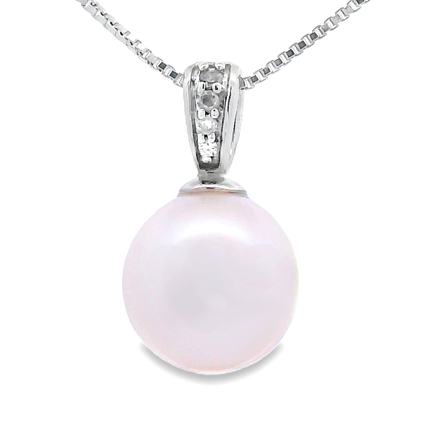 .01ct Pearl Diamond Fashion Pendants 10KT White Gold Bids.com