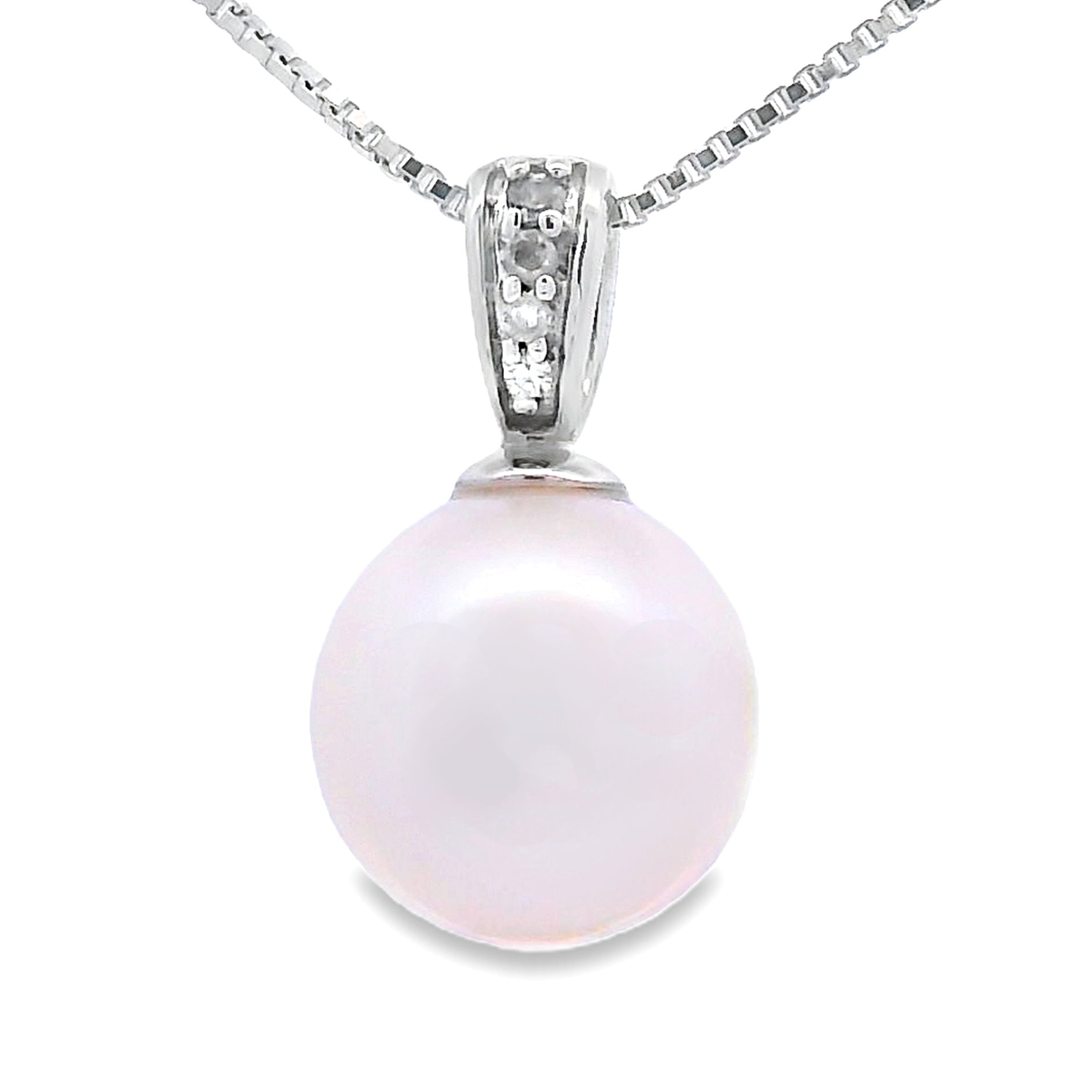 .01ct Pearl Diamond Fashion Pendants 10KT White Gold Bids.com