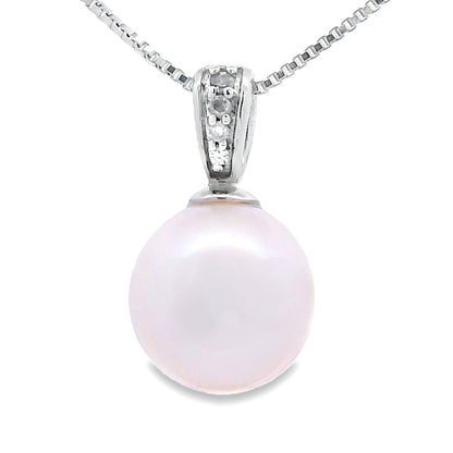 .01ct Pearl Diamond Fashion Pendants 10KT White Gold Bids.com