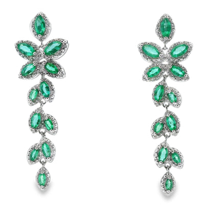 2.02ct Emerald Zircon Dangle Earrings Sterling Silver Bids.com